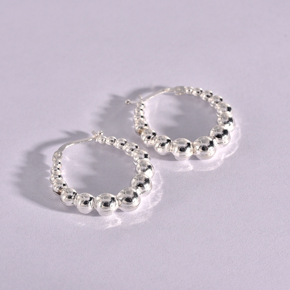 Sphere Sterling Hoop Earrings